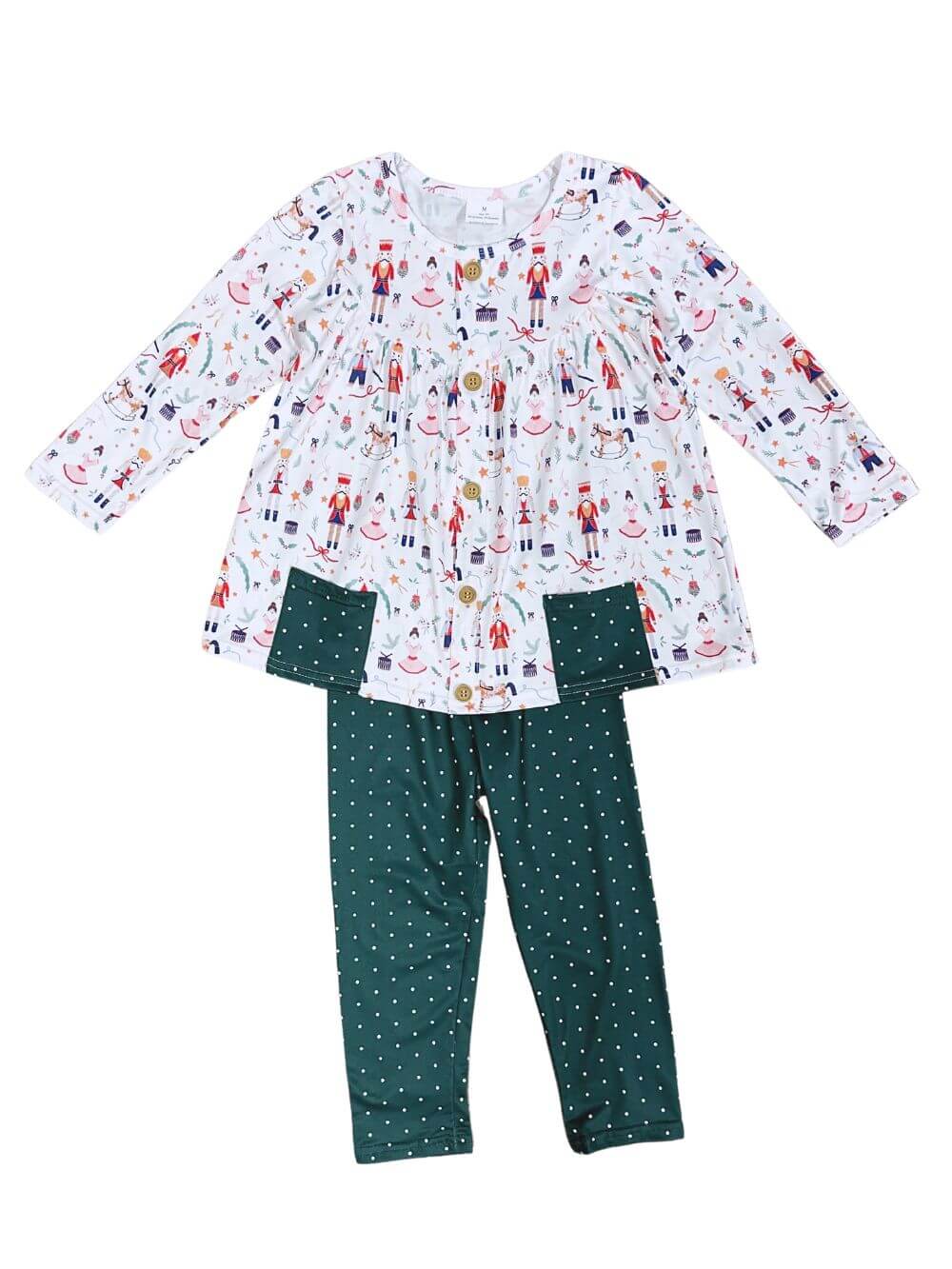 Classic Nutcracker Christmas Girls Polka Dot Leggings Outfit - Sydney So Sweet