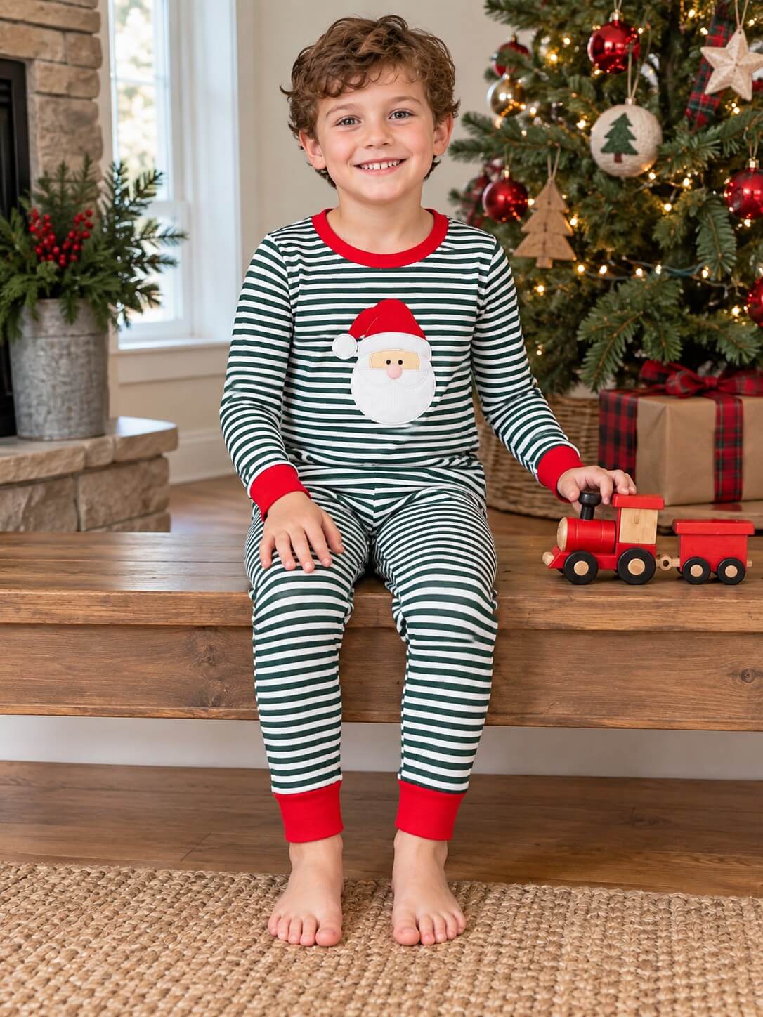Classic Santa Stripe Kids Comfy Lounge Set