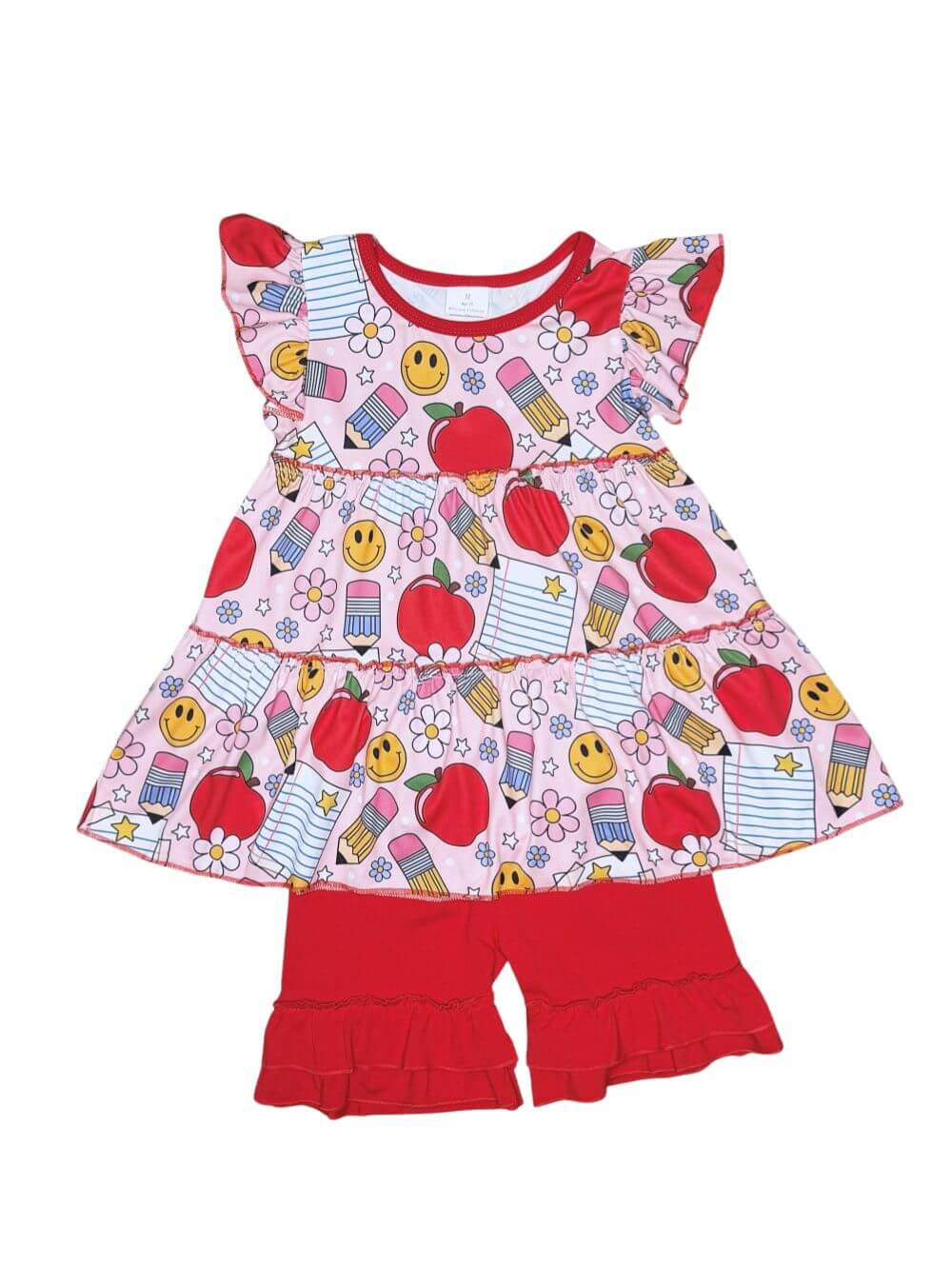 Classroom Cutie Girls Ruffle Shorts Outfit