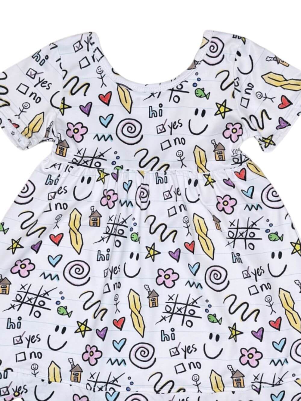Classroom Doodles Girls Back to School Scalloped Dress