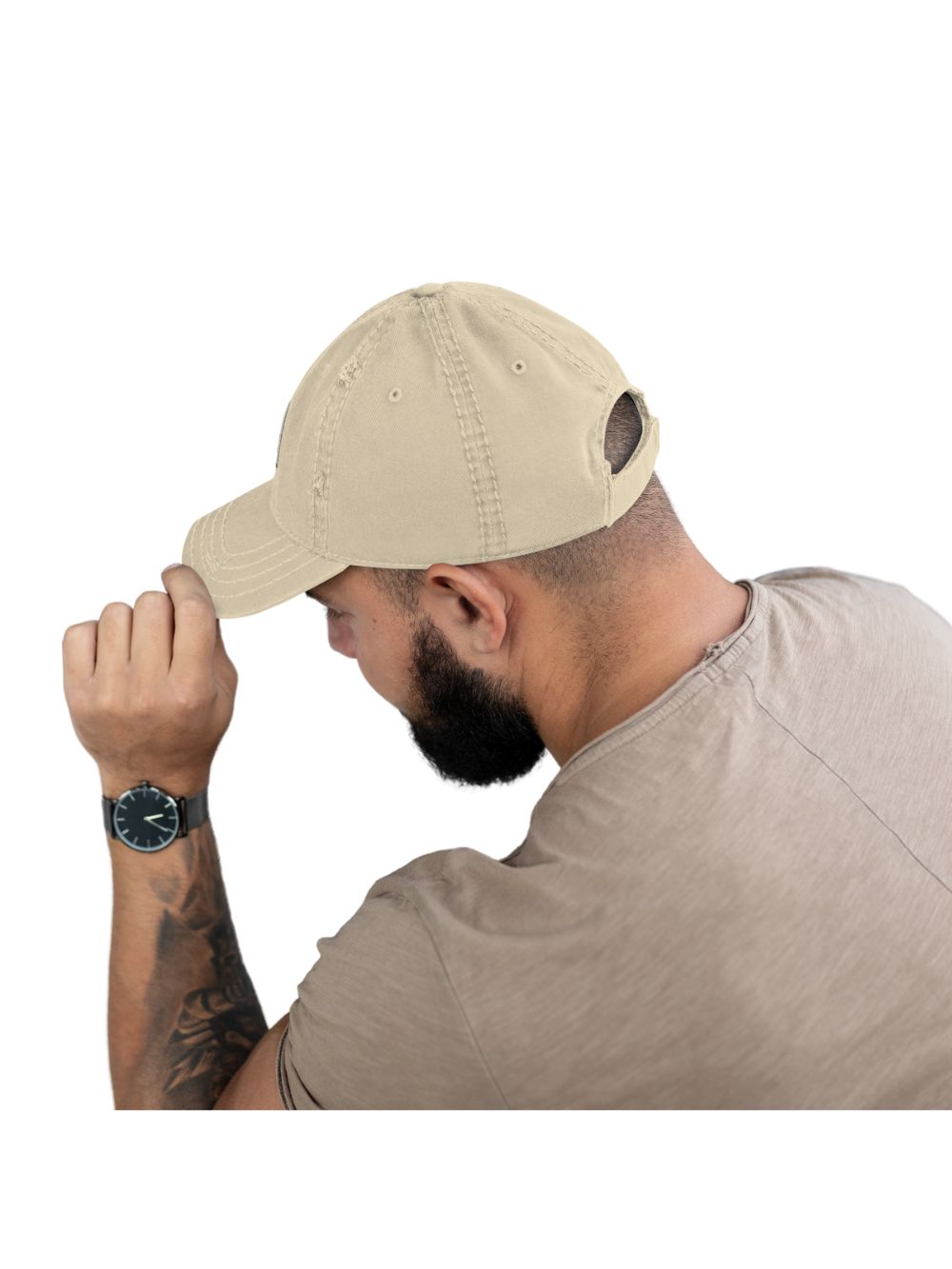 Coffee Ghost Embroidered Distressed Dad Hat - Sydney So Sweet