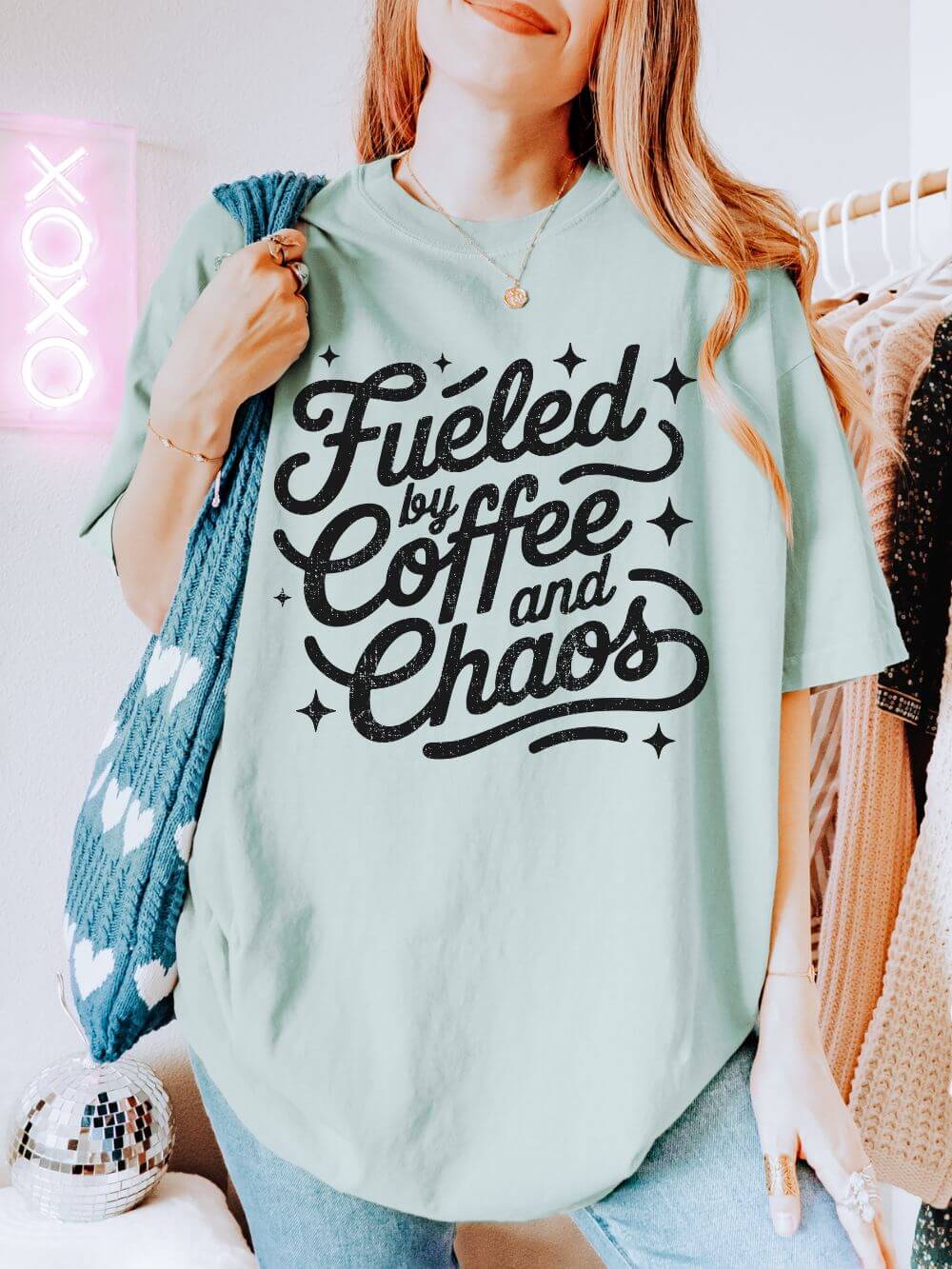 Fueled by Coffee and Chaos T-Shirt Coffee Lovers Graphic Tee