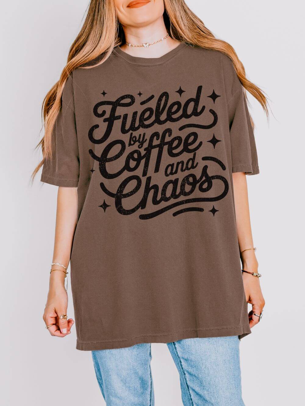 Fueled by Coffee and Chaos T-Shirt Coffee Lovers Graphic Tee