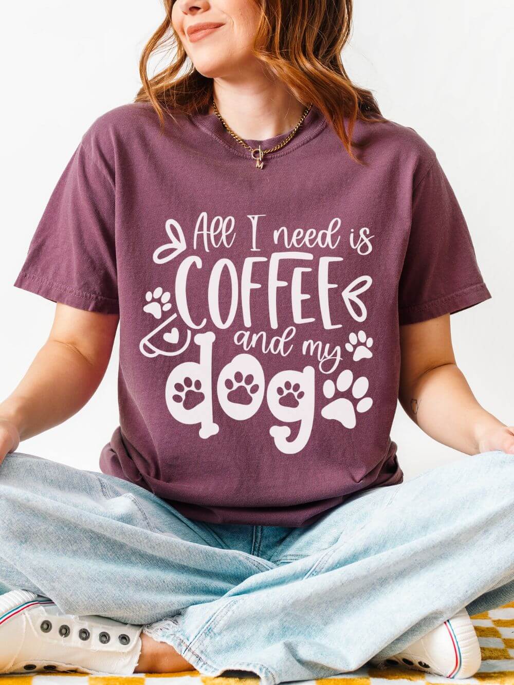 Coffee and My Dog T-Shirt Cute Dog Lover Coffee Graphic Tee