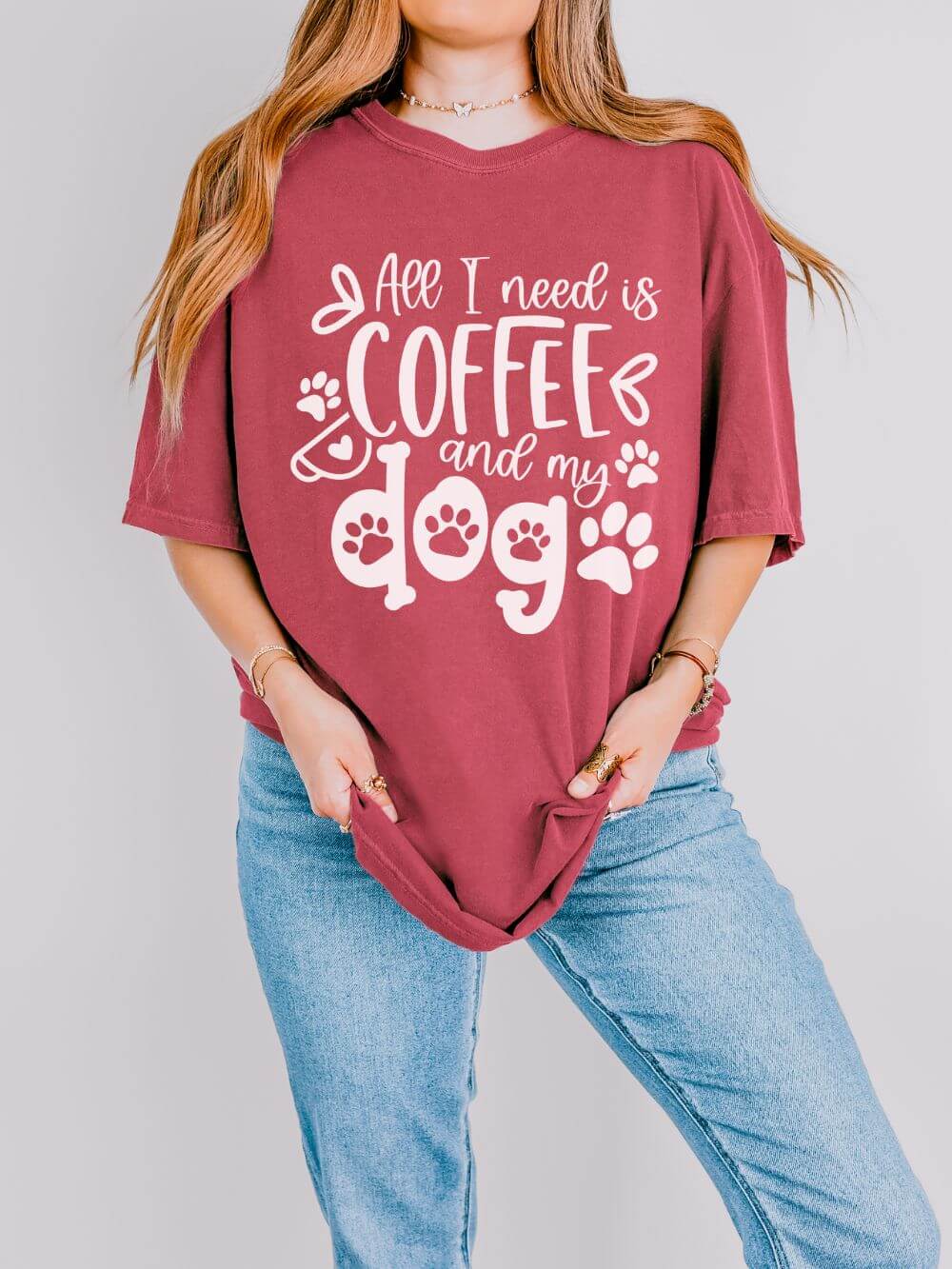 Coffee and My Dog T-Shirt Cute Dog Lover Coffee Graphic Tee