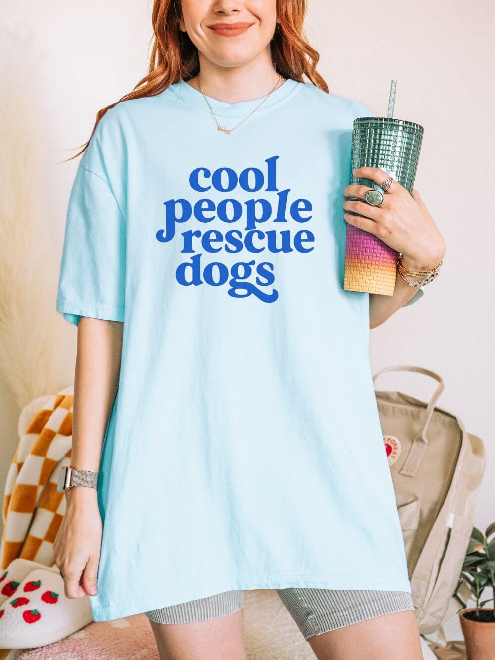 Cool People Rescue Dogs Comfort Colors Unisex Dog Mom T-Shirt - Sydney So Sweet
