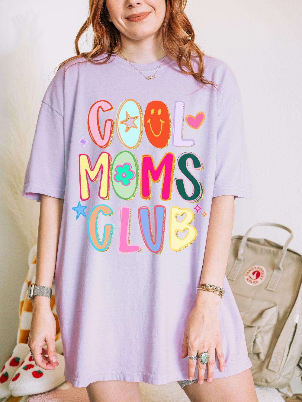 Cool Moms Club T-Shirt Colorful Retro Graphic Tee for Moms
