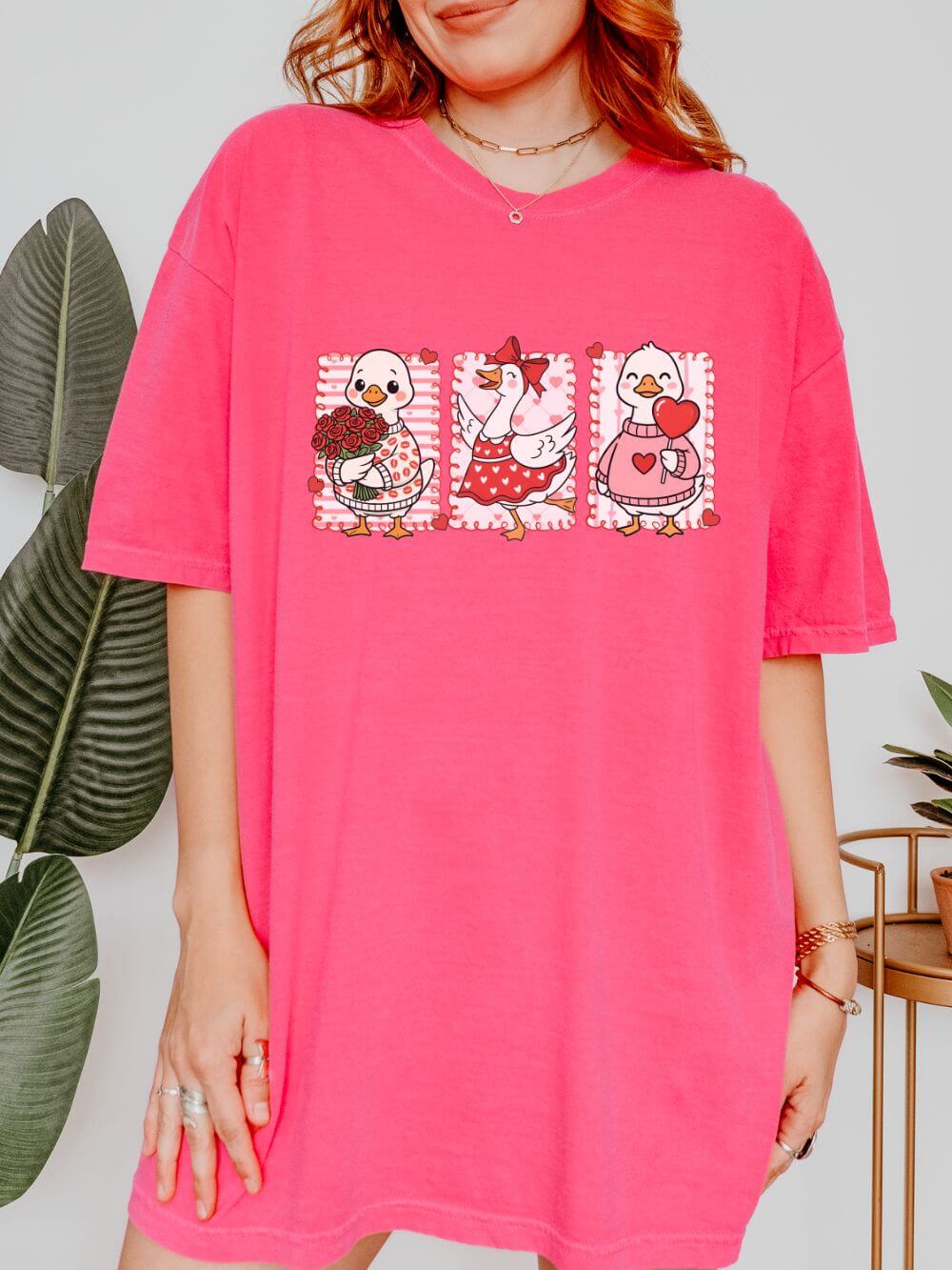 Coquette Love Goose Valentine's Day Graphic T-Shirt Unisex Short Sleeve Tee - Sydney So Sweet