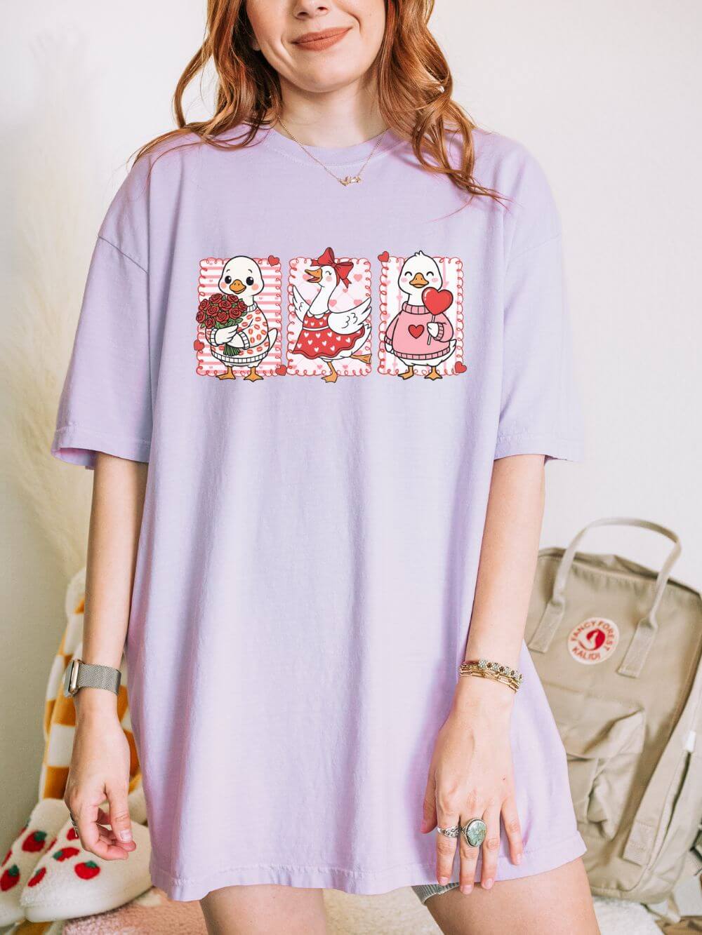 Coquette Love Goose Valentine's Day Graphic T-Shirt Unisex Short Sleeve Tee - Sydney So Sweet