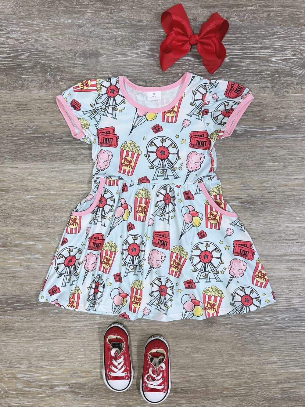 County Fair Cutie Girls Short Sleeve Twirl Dress - Sydney So Sweet