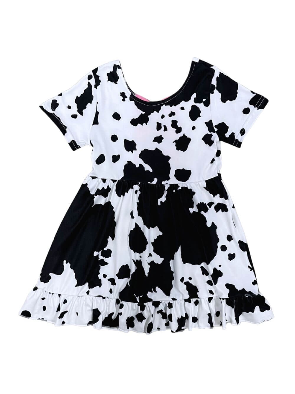 Cow You Doin' Girls Black & White Cow Print Dress - Sydney So Sweet