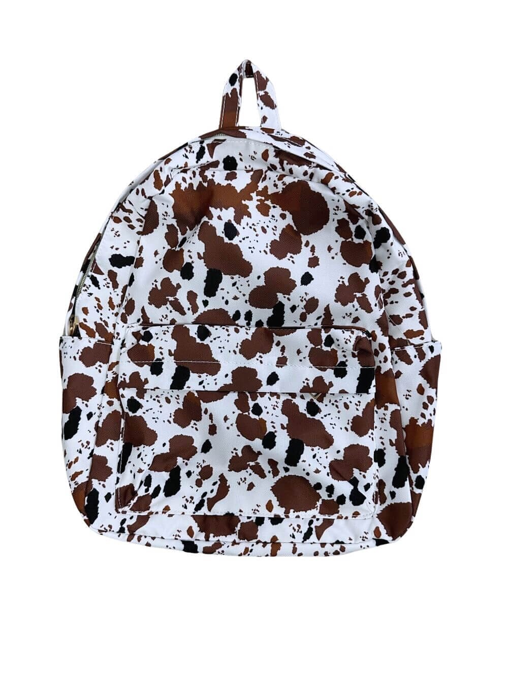 Cow Print Brown & White Kids' School Backpack - Sydney So Sweet