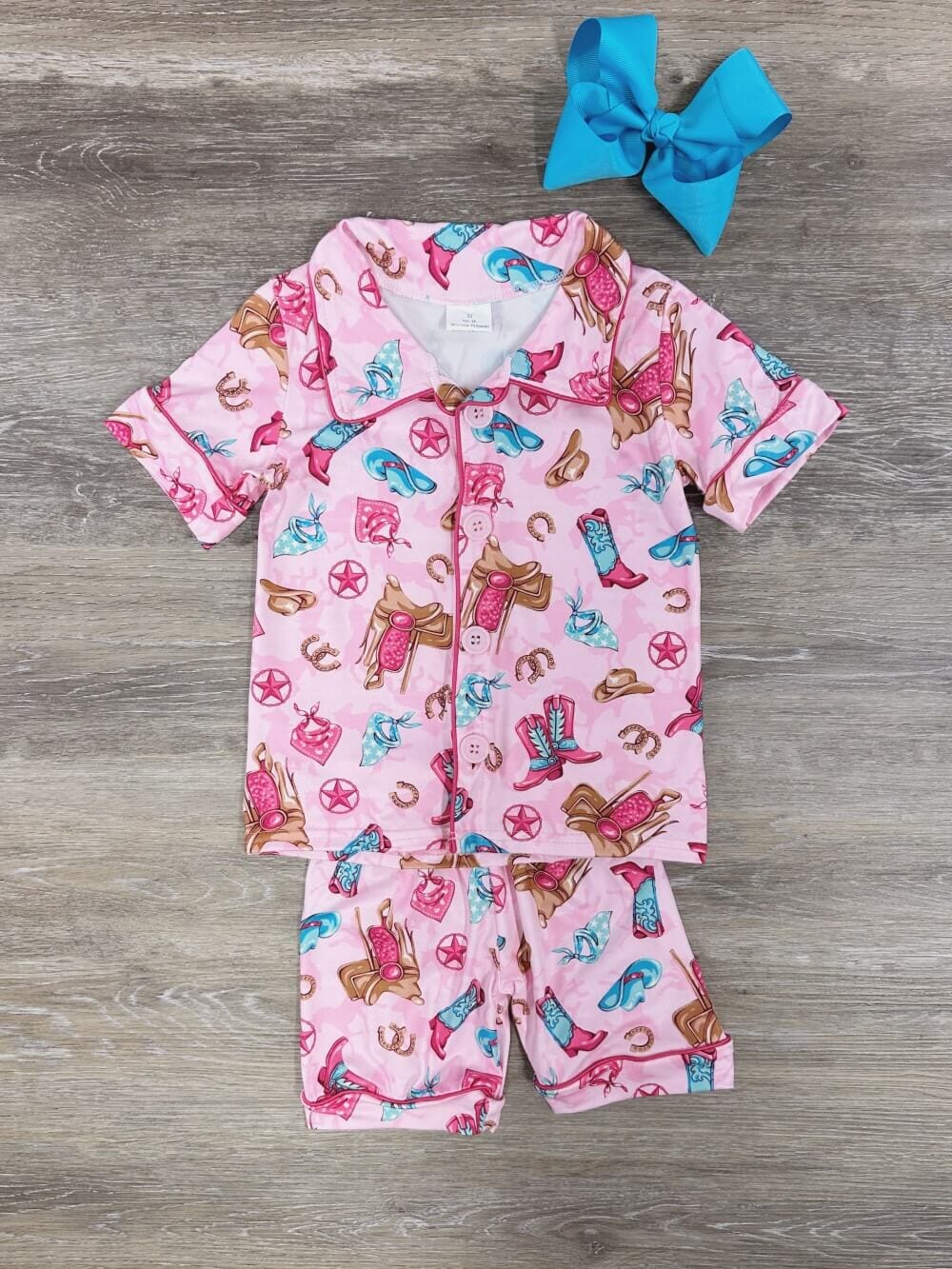 Cowgirls Wear Pink Girls Short Sleeve Pajama Set - Sydney So Sweet