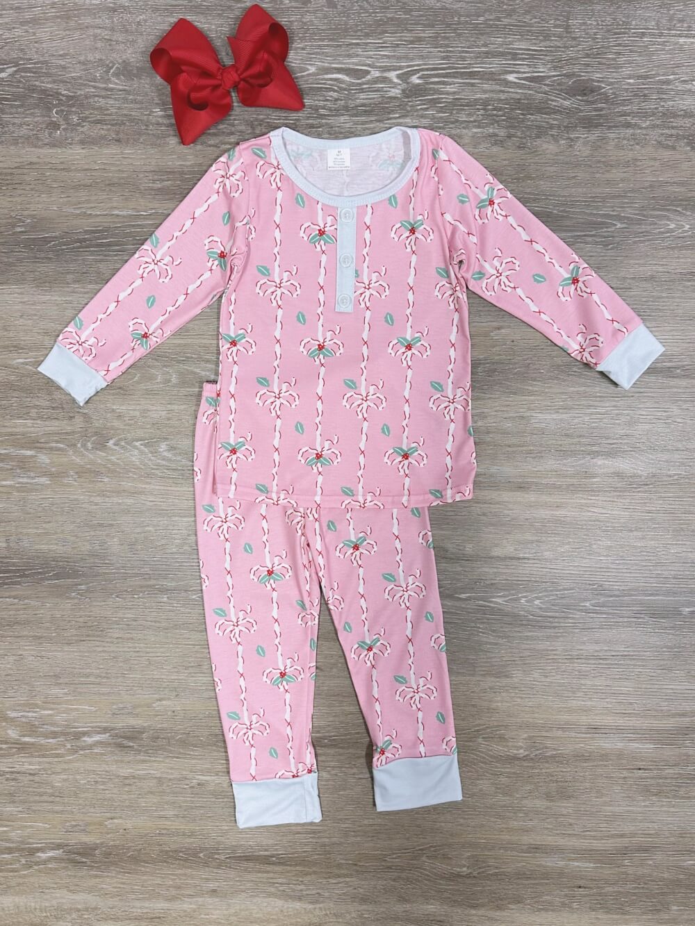 Cozy Coquette Girls Candy Cane Christmas Pajamas - Sydney So Sweet