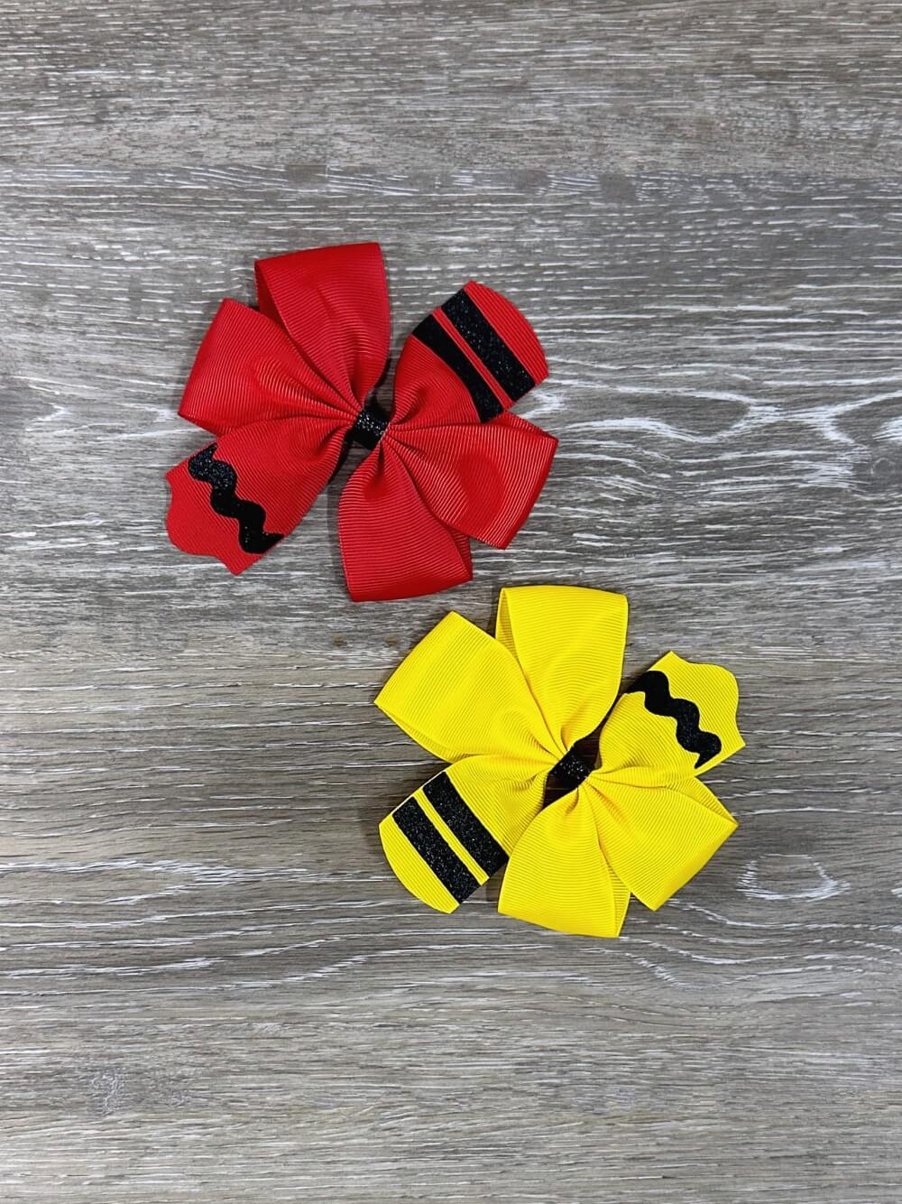 Back to School Girls Crayon Hair Bow