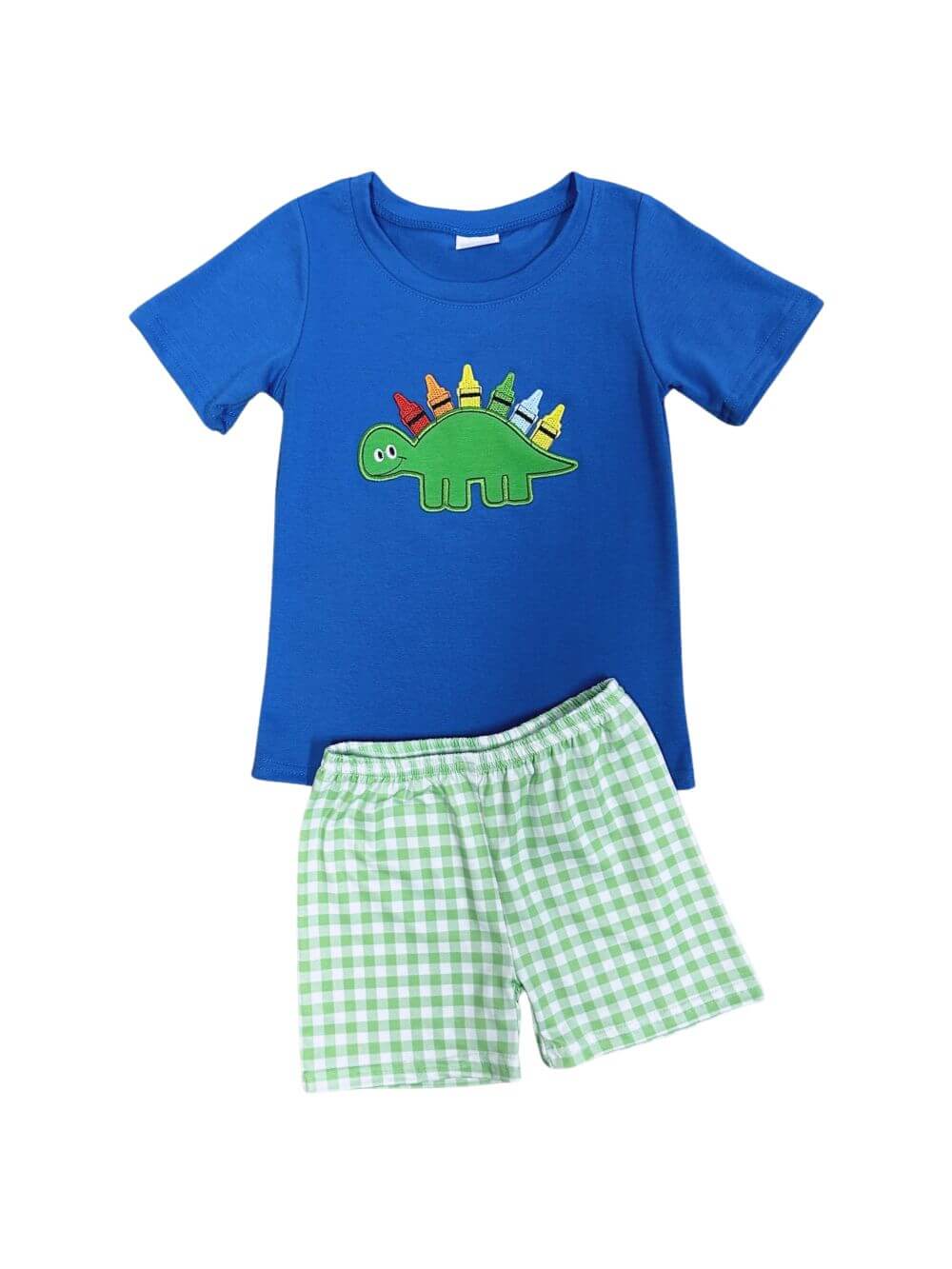 Crayon Spiked Dino Boys Back to School Shorts Outfit - Sydney So Sweet