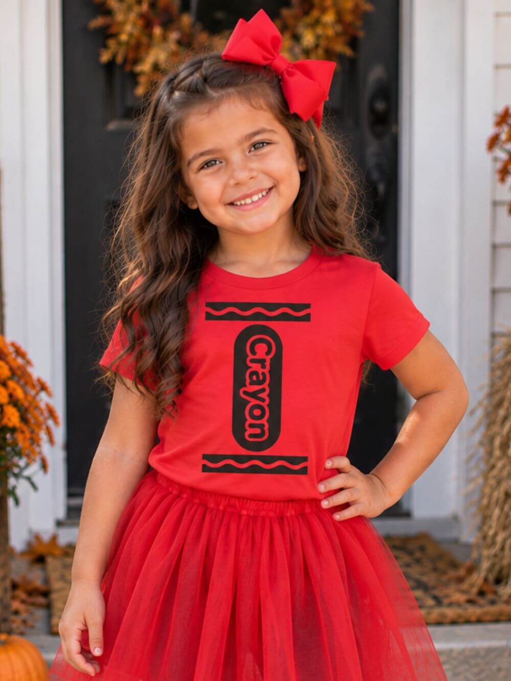 Kids' Crayon Costume Tee Retro Crayon Graphic T-Shirt