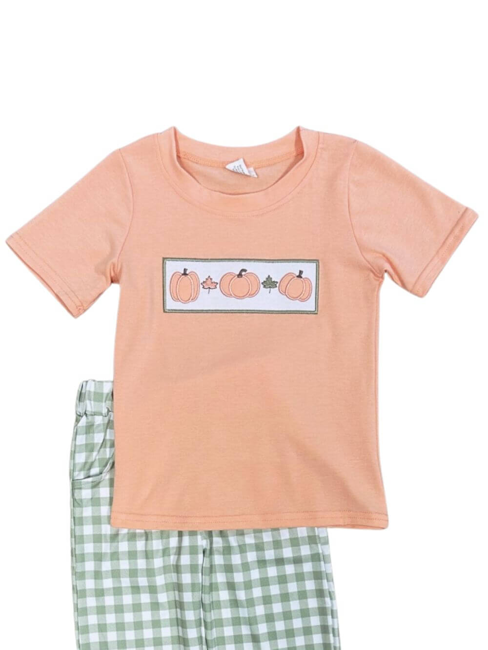 Cutest Pumpkin in the Patch Boys Gingham Pants Outfit - Sydney So Sweet