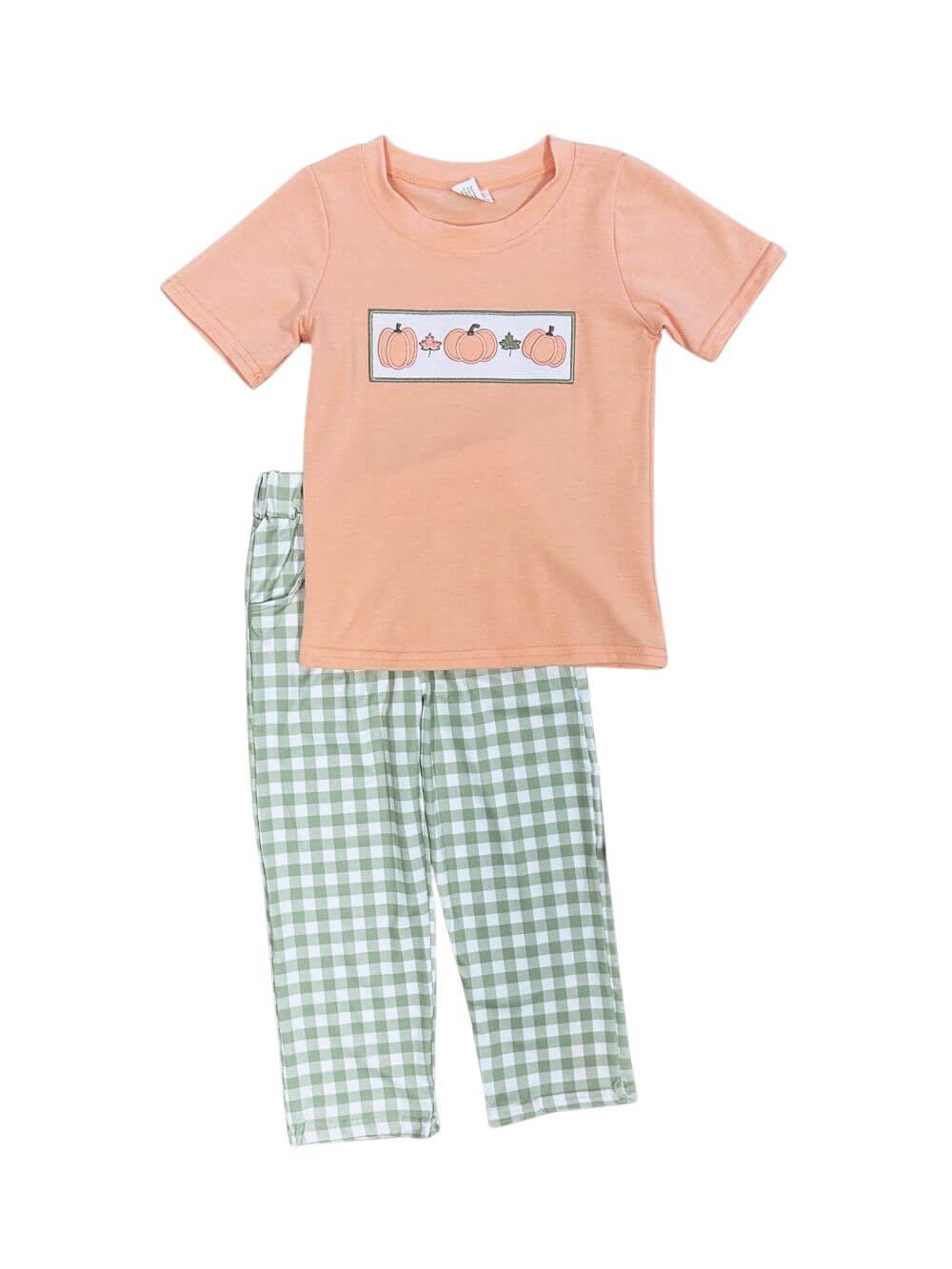Cutest Pumpkin in the Patch Boys Gingham Pants Outfit - Sydney So Sweet