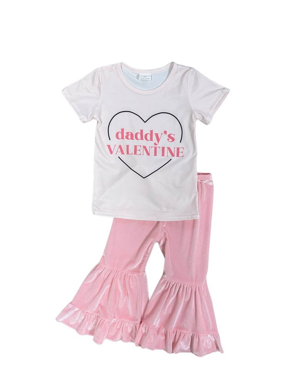 Daddy's Valentine Pink Velvet Bell Bottoms Outfit - Sydney So Sweet