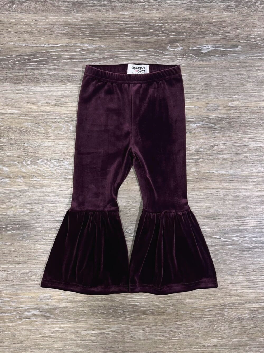 Dark Purple Girls Velvet Bell Bottoms - Sydney So Sweet