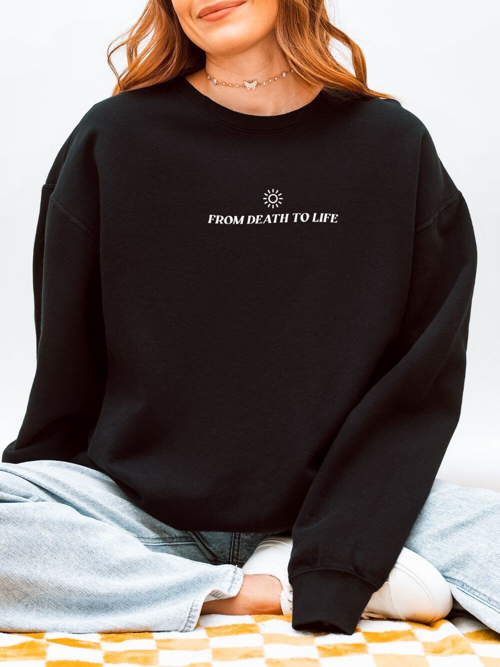 Death Could Not Hold Him Lightweight Crewneck Sweatshirt Christian Pullover