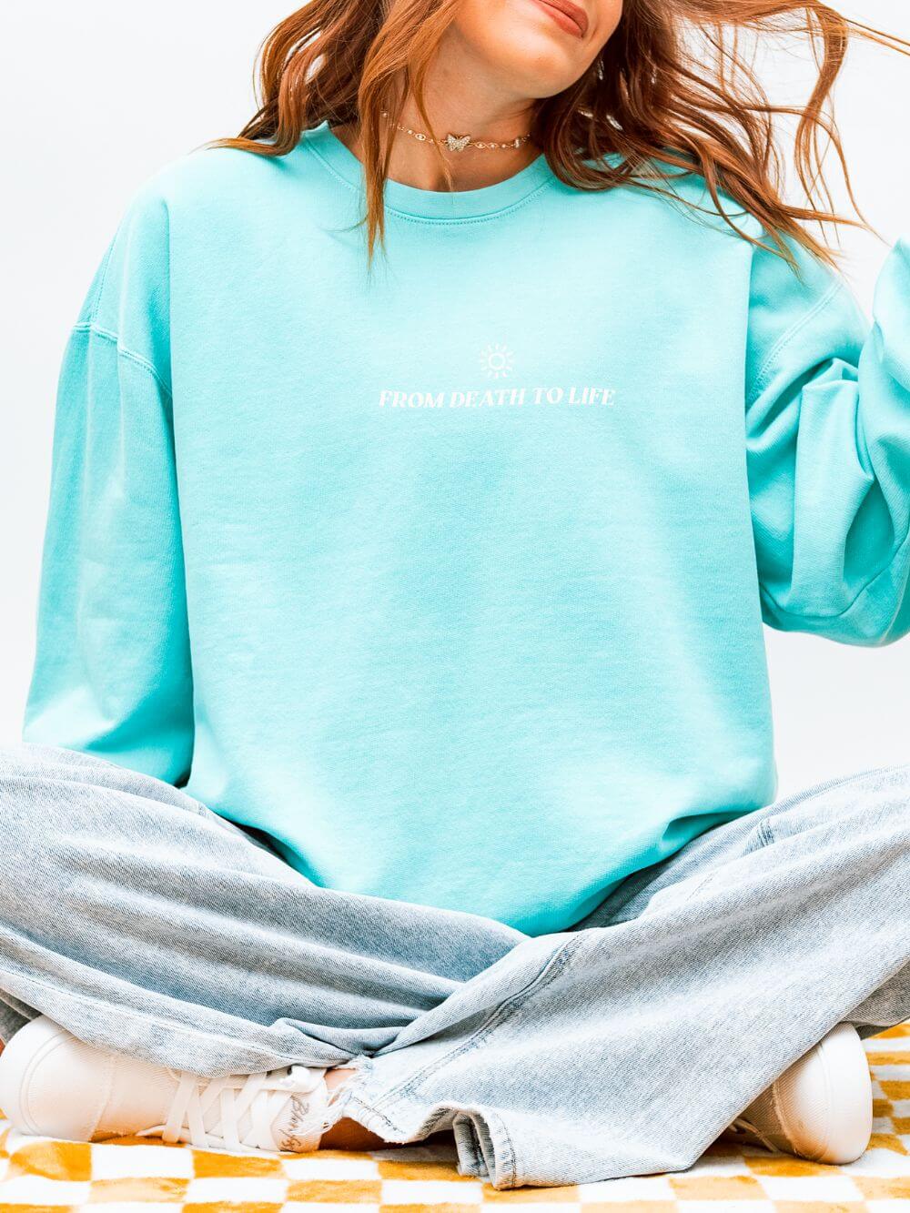 Death Could Not Hold Him Lightweight Crewneck Sweatshirt Christian Pullover