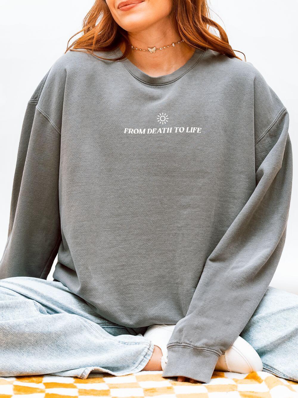 Death Could Not Hold Him Lightweight Crewneck Sweatshirt Christian Pullover