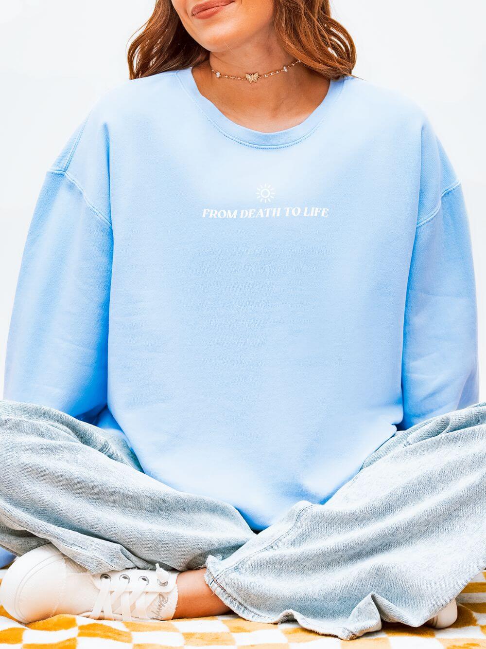 Death Could Not Hold Him Lightweight Crewneck Sweatshirt Christian Pullover