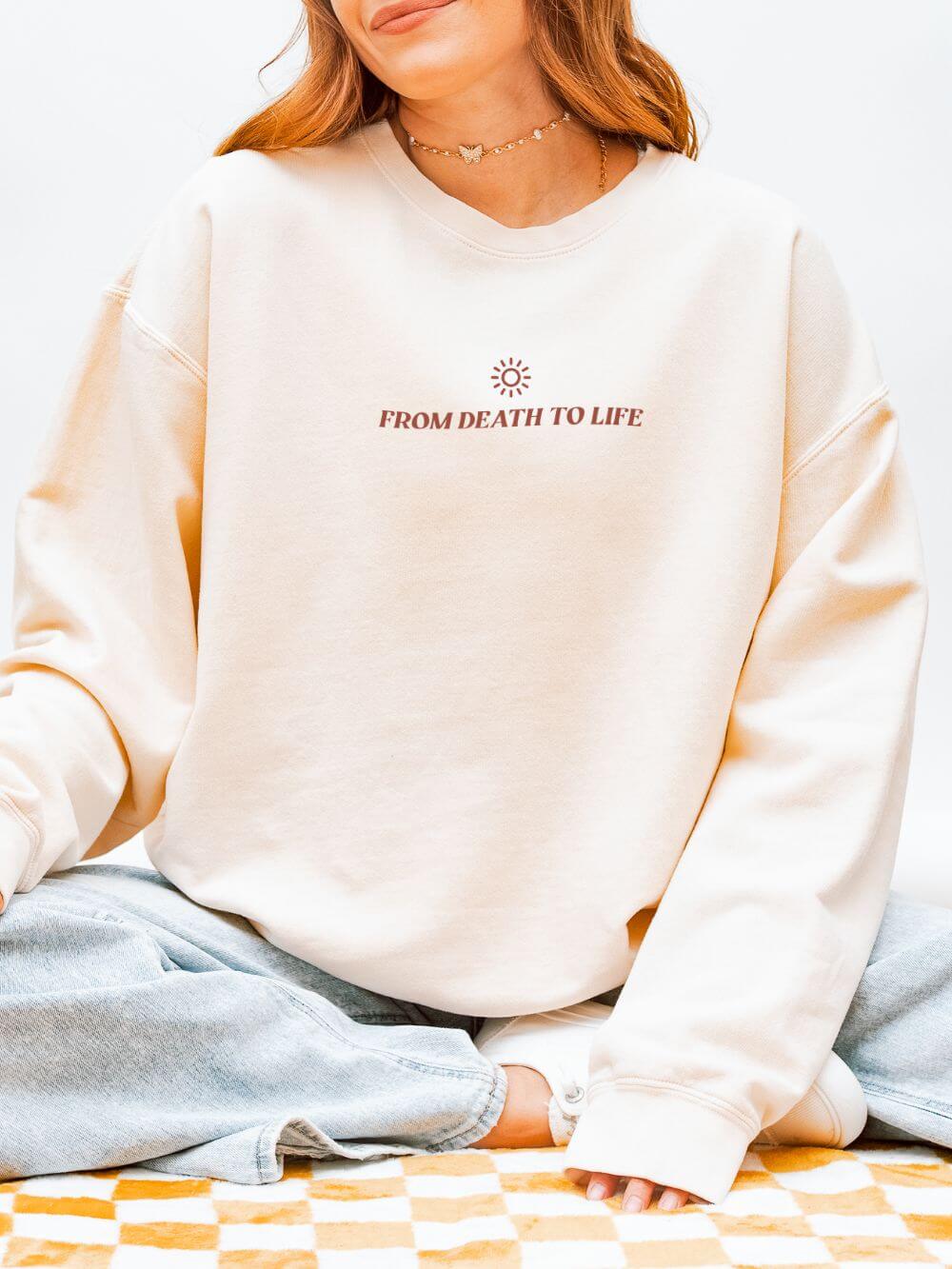 Death Could Not Hold Him Lightweight Crewneck Sweatshirt Christian Pullover