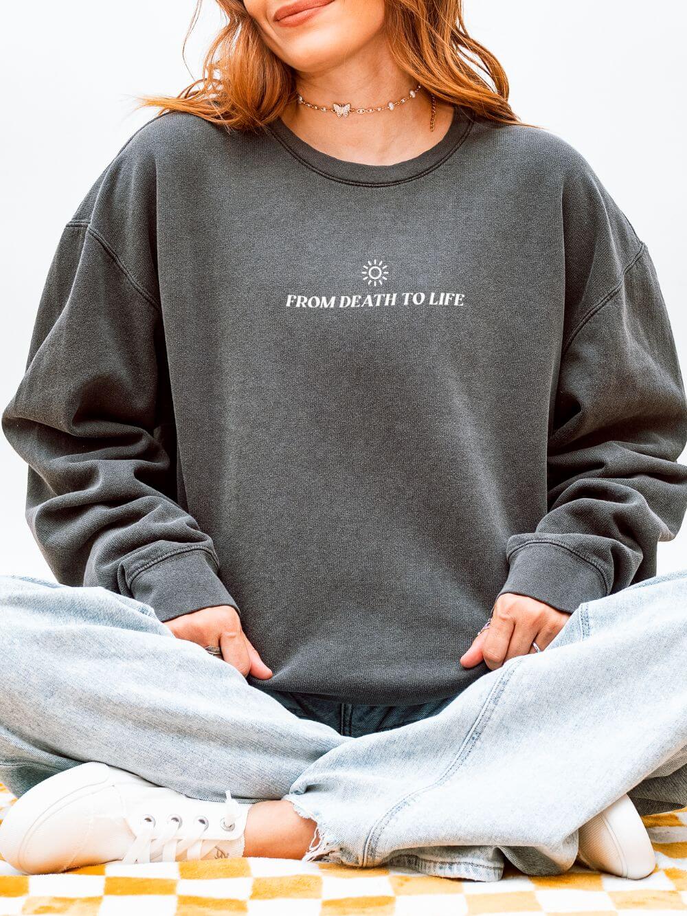 Death Could Not Hold Him Lightweight Crewneck Sweatshirt Christian Pullover