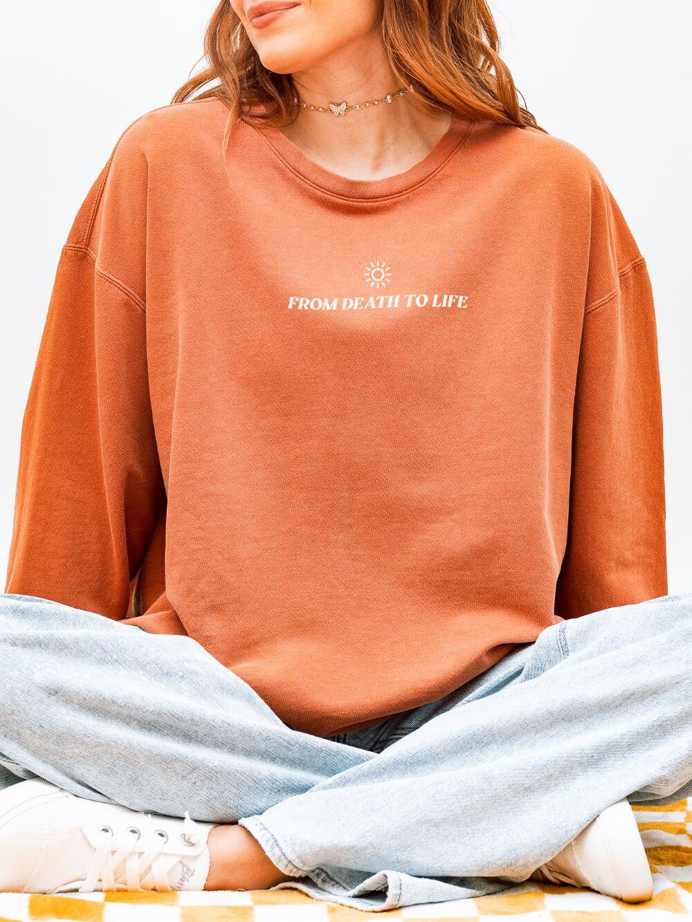 Death Could Not Hold Him Lightweight Crewneck Sweatshirt Christian Pullover