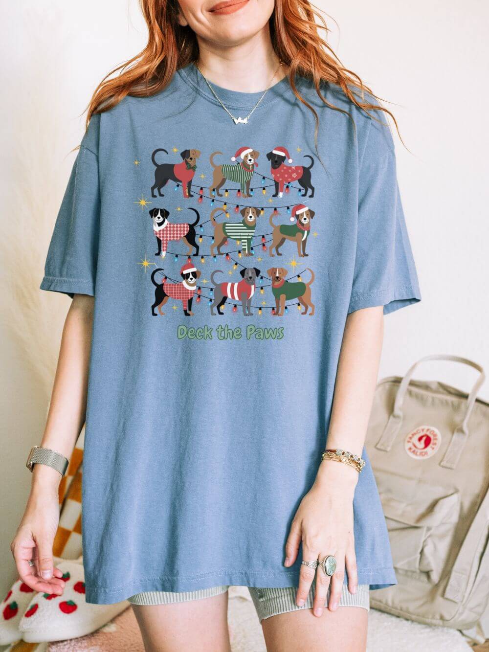 Deck the Paws Festive Dog Lovers T-Shirt Unisex Garment-Dyed Tee - Sydney So Sweet