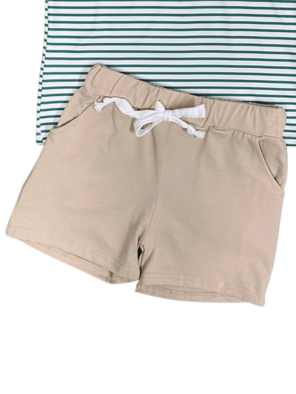 Dinosaur Boys Back to School T-Rex Top & Khaki Shorts Outfit - Sydney So Sweet