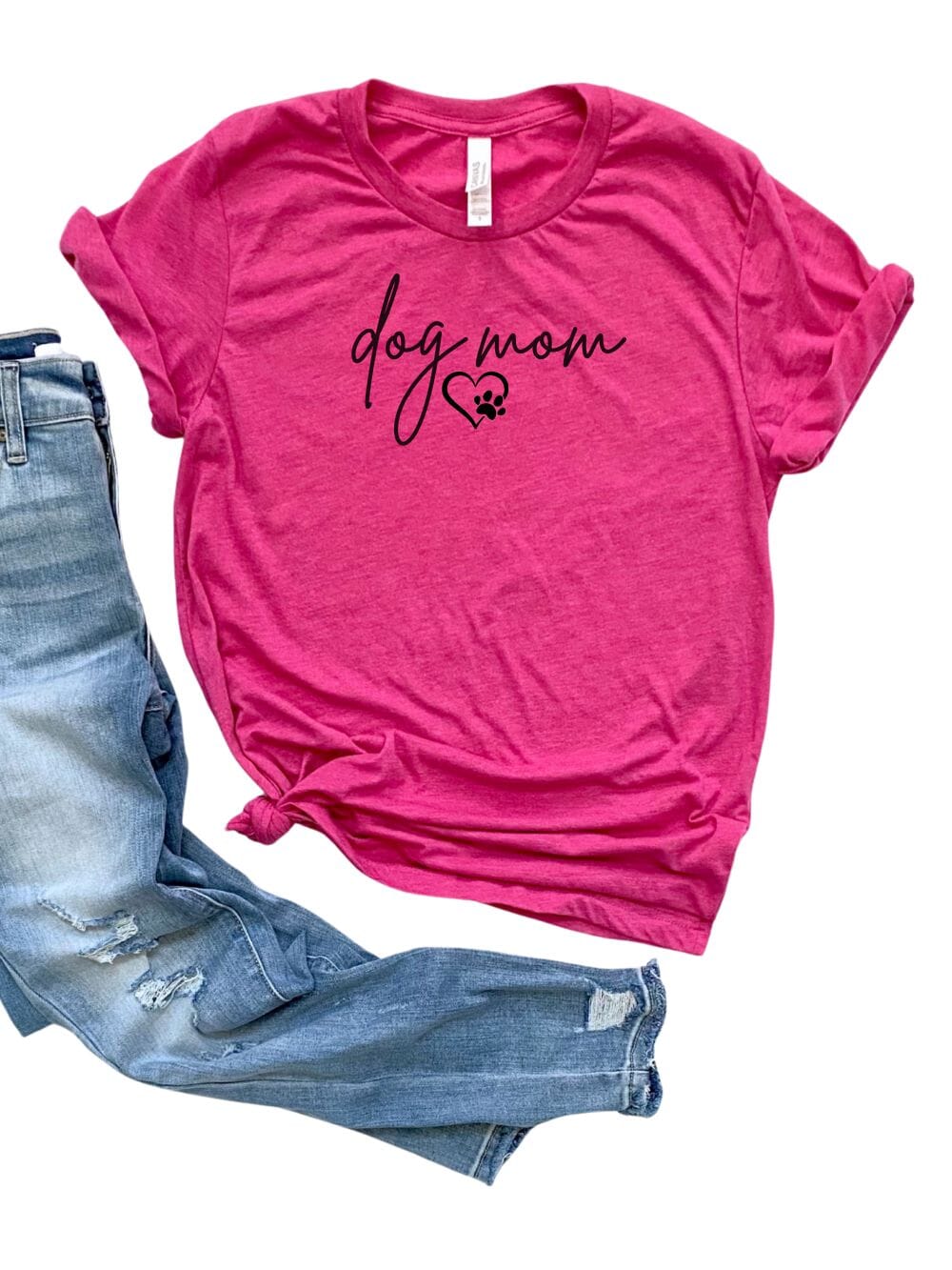 Dog Mom Women's Jersey Short Sleeve Graphic Tee - 12 Colors - Sydney So Sweet