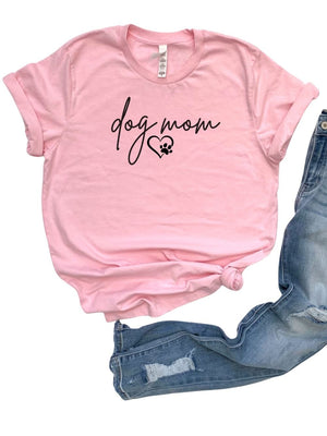 Dog Mom Women's Jersey Short Sleeve Graphic Tee - 12 Colors - Sydney So Sweet