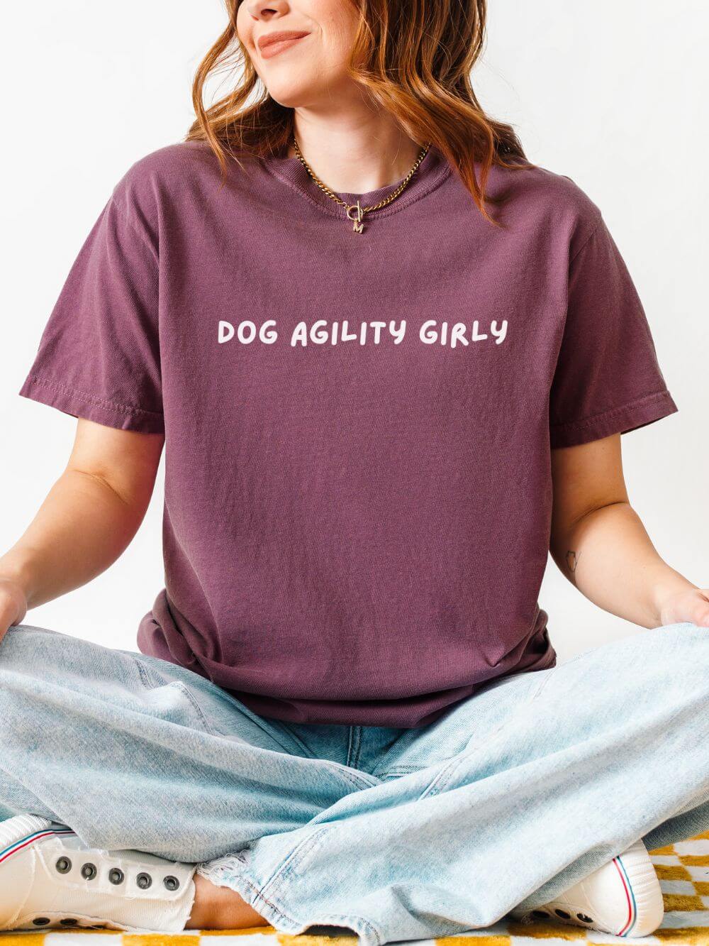 Dog Agility Girly Pet Lovers Dog Sports Graphic T-Shirt Unisex Short Sleeve Tee