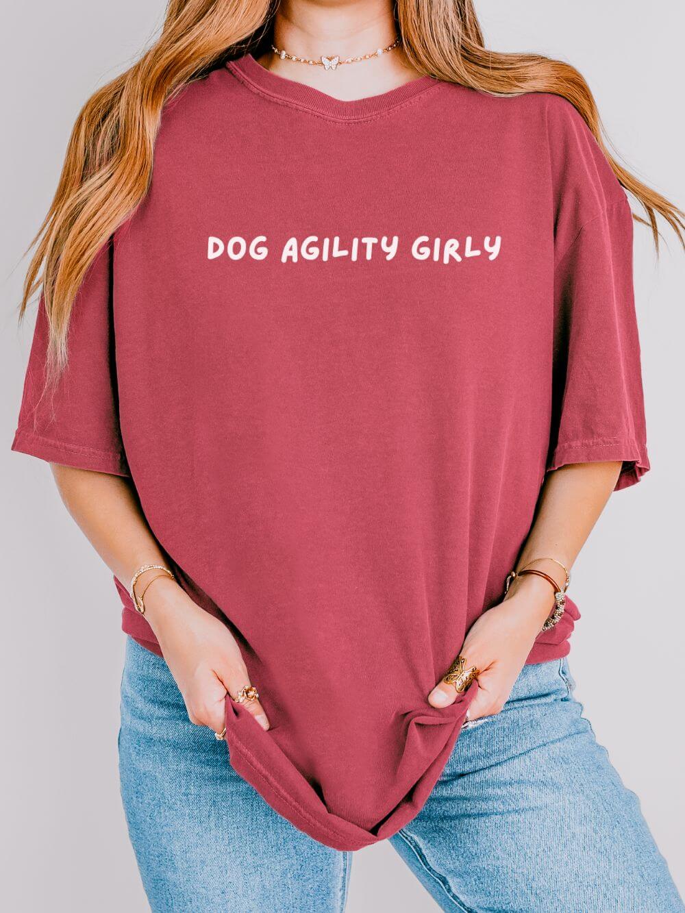Dog Agility Girly Pet Lovers Dog Sports Graphic T-Shirt Unisex Short Sleeve Tee