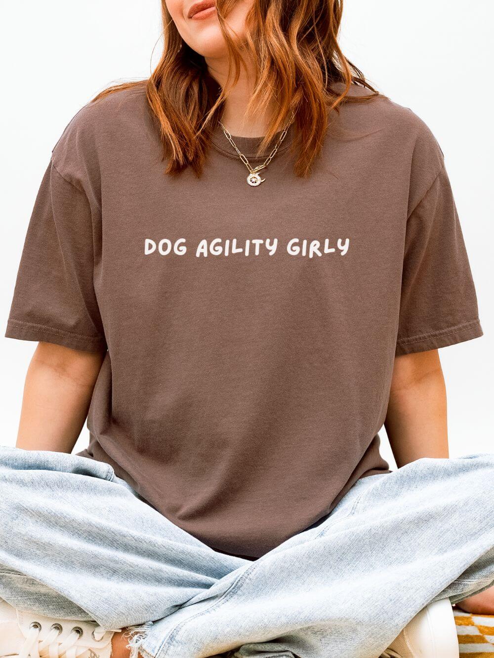Dog Agility Girly Pet Lovers Dog Sports Graphic T-Shirt Unisex Short Sleeve Tee