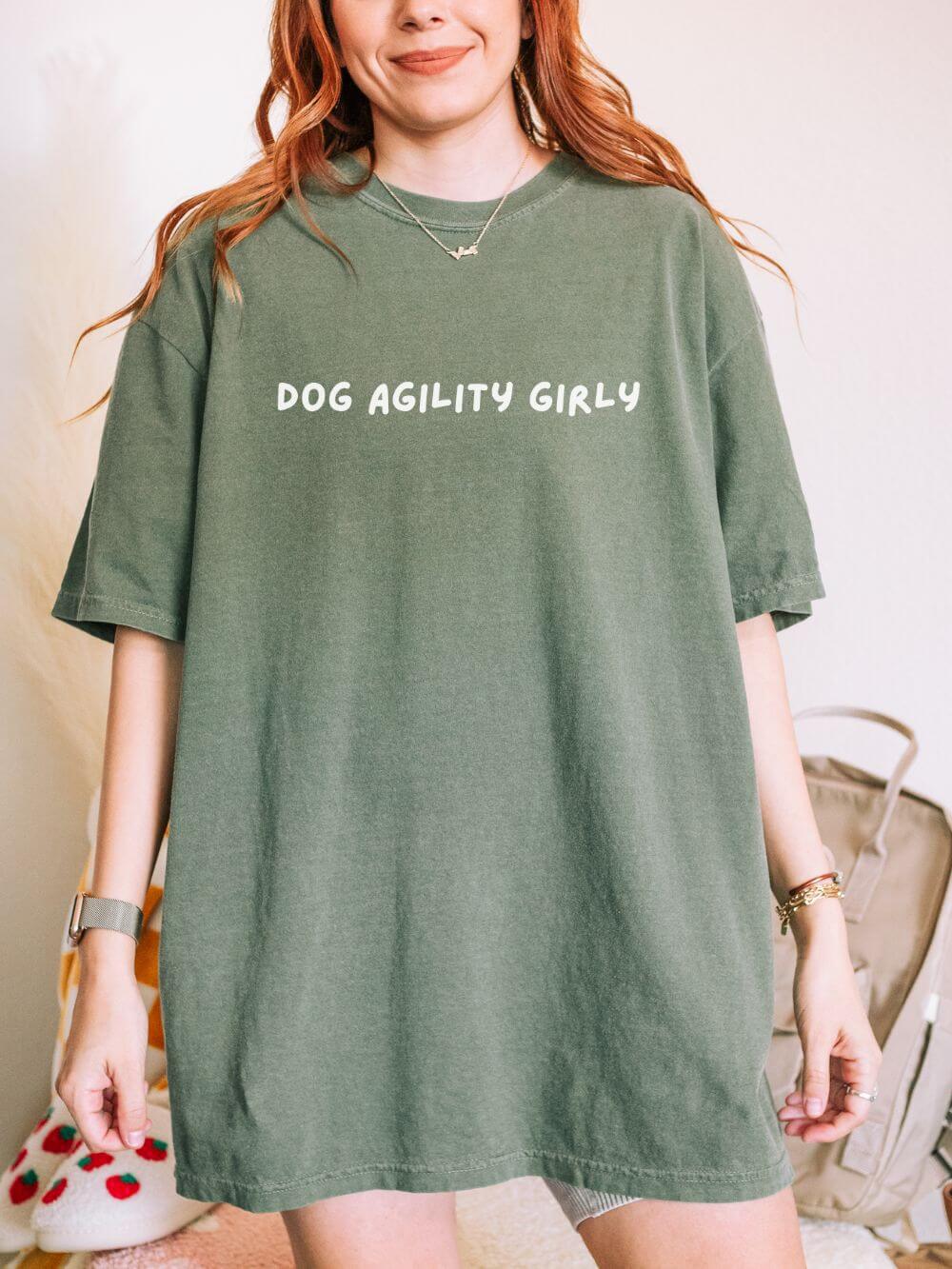 Dog Agility Girly Pet Lovers Dog Sports Graphic T-Shirt Unisex Short Sleeve Tee