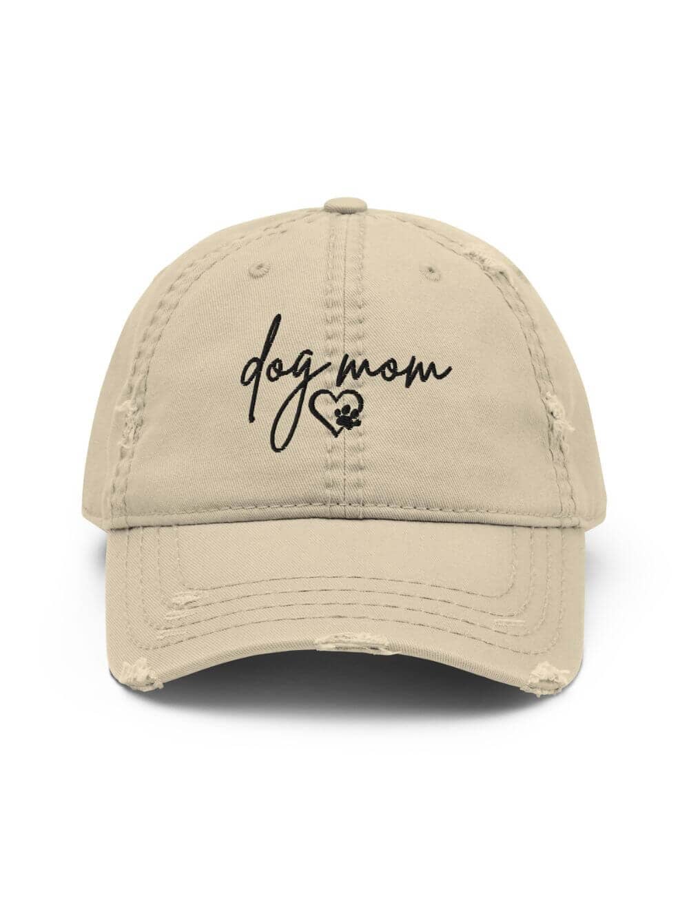 Distressed Dog Mom Embroidered Hat