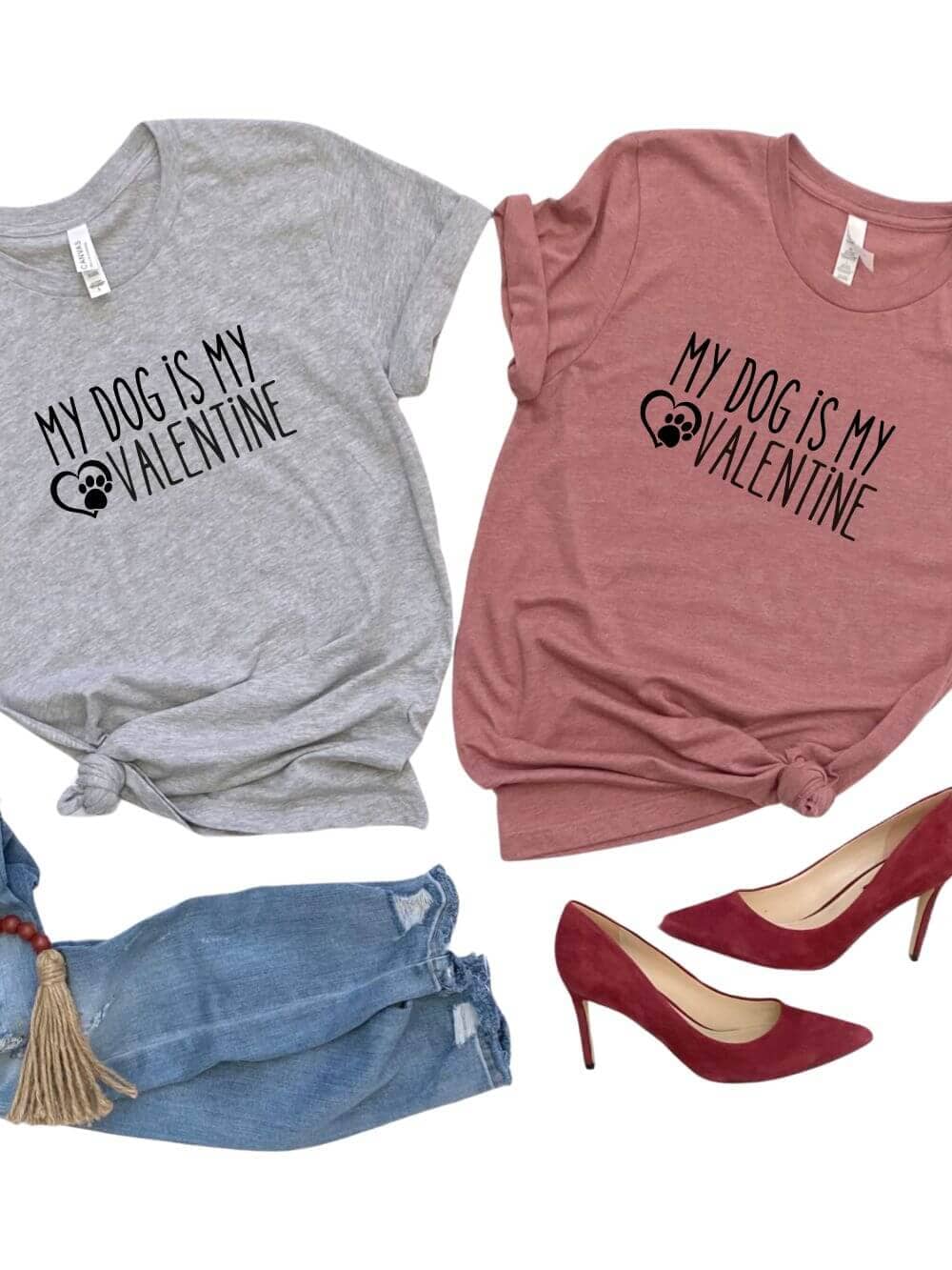 My Dog is My Valentine Jersey Short Sleeve Women's Valentine's Day Tee - Sydney So Sweet