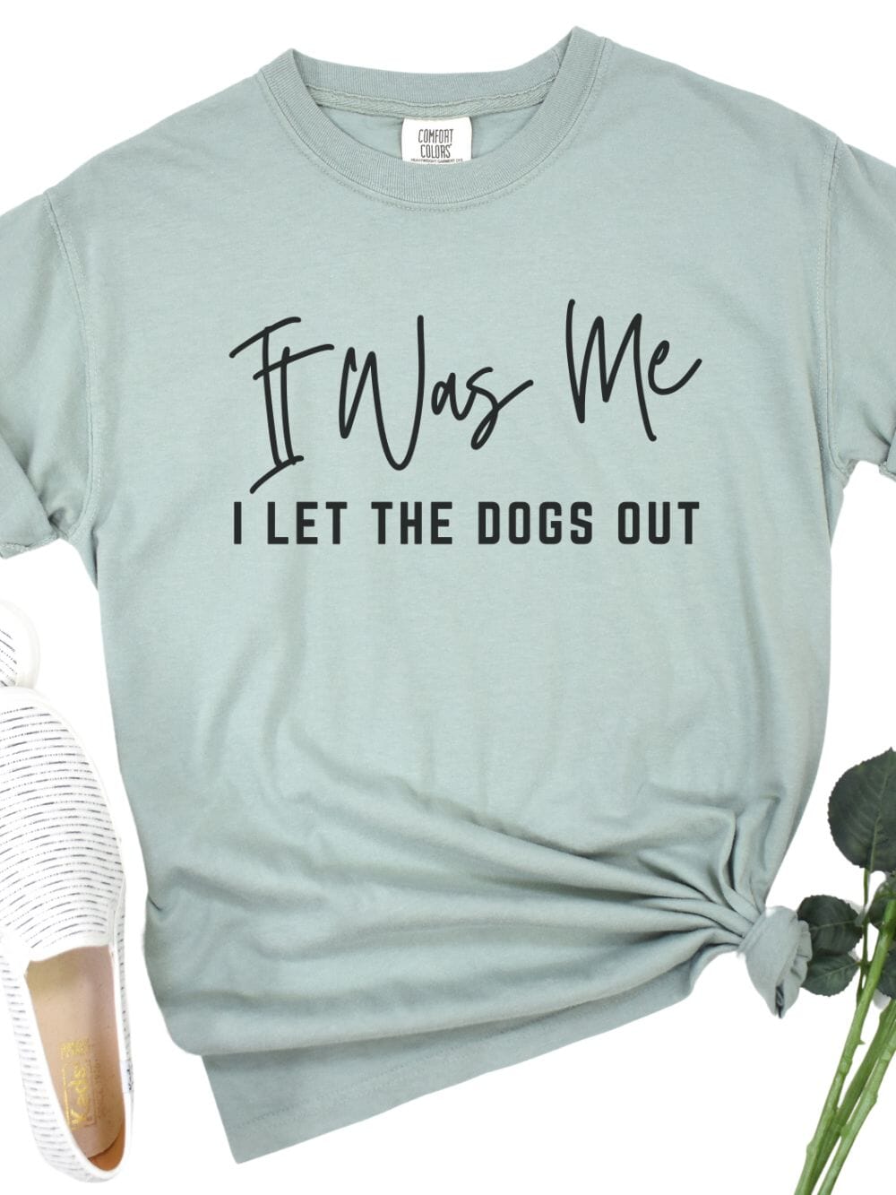 It Was Me I Let The Dogs Out Funny Unisex Short Sleeve Graphic T-Shirt