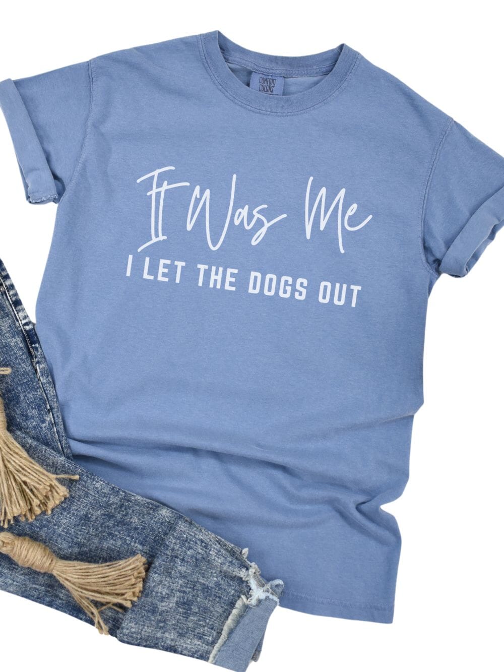 It Was Me I Let The Dogs Out Funny Unisex Short Sleeve Graphic T-Shirt