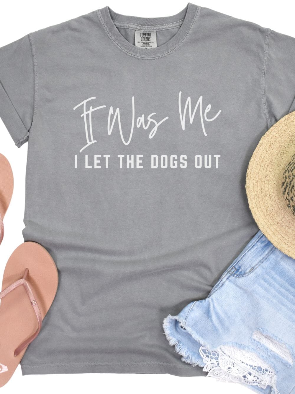 It Was Me I Let The Dogs Out Funny Unisex Short Sleeve Graphic T-Shirt