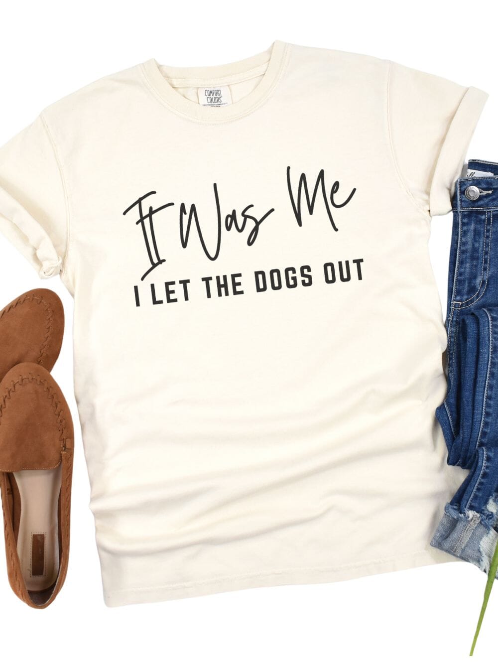 It Was Me I Let The Dogs Out Funny Unisex Short Sleeve Graphic T-Shirt