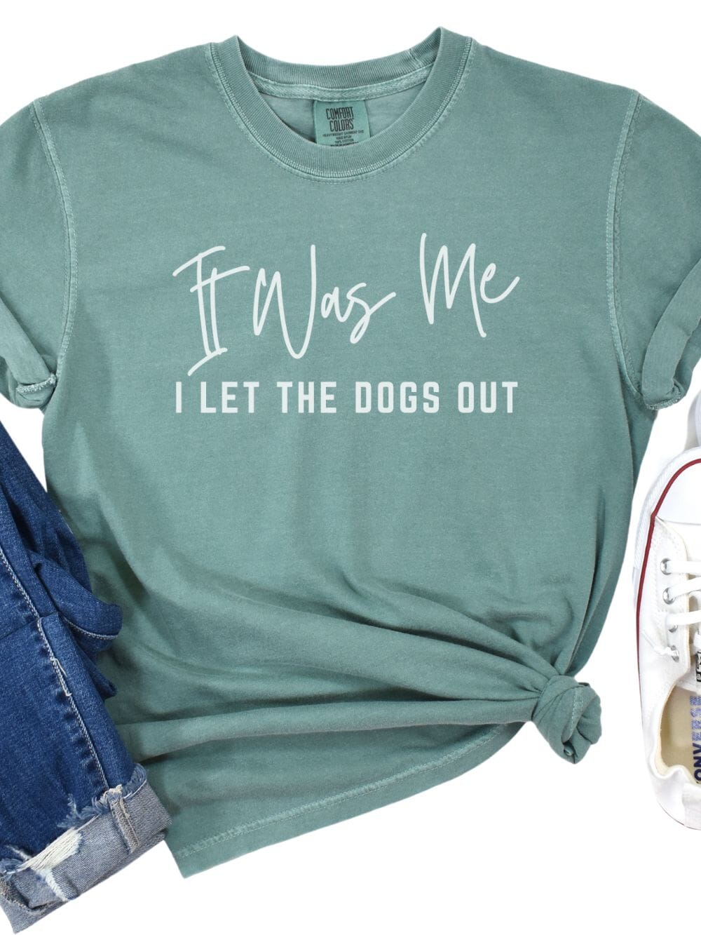 It Was Me I Let The Dogs Out Funny Unisex Short Sleeve Graphic T-Shirt