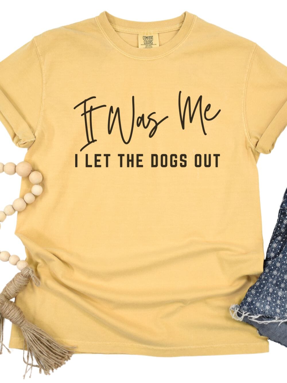 It Was Me I Let The Dogs Out Funny Unisex Short Sleeve Graphic T-Shirt