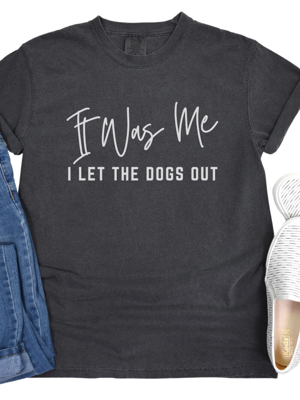 It Was Me I Let The Dogs Out Funny Unisex Short Sleeve Graphic T-Shirt