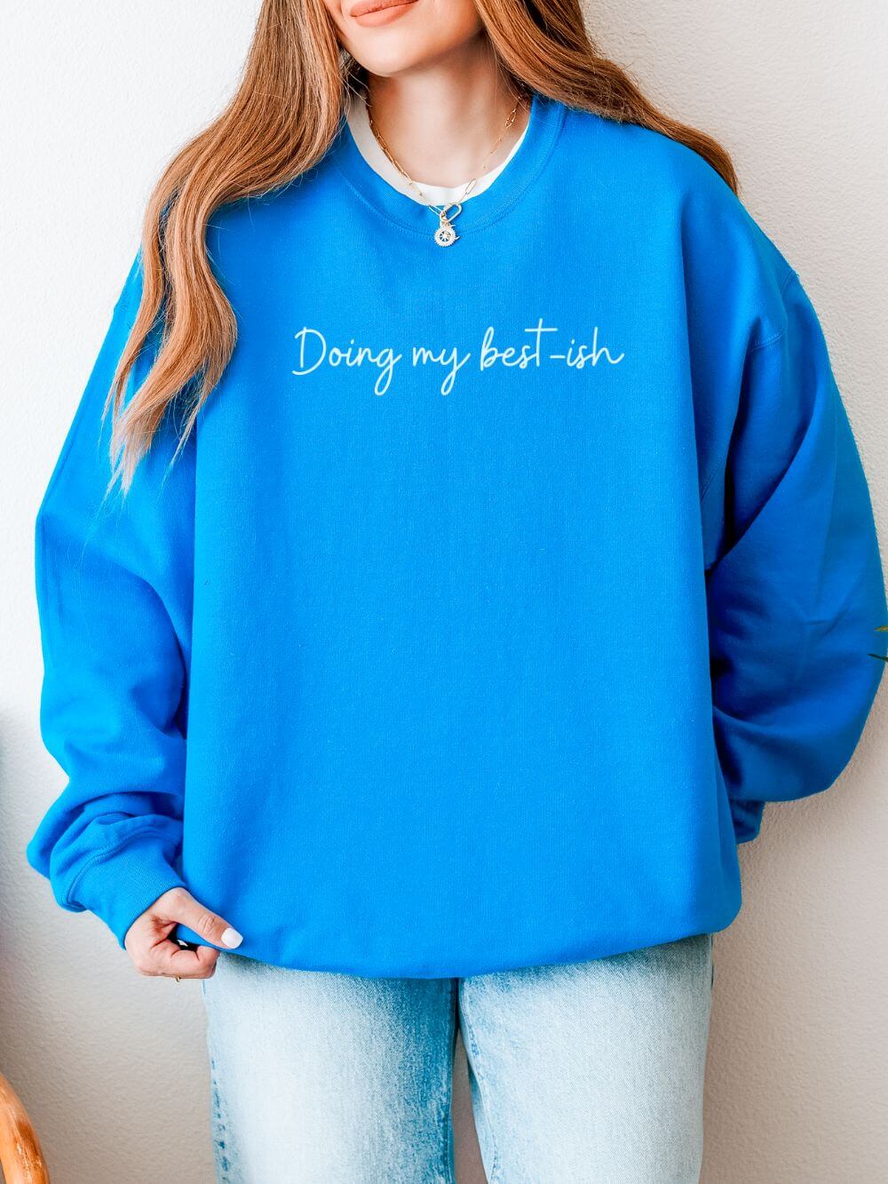 Doing My Best-ish Script Motivational Crewneck Heavy Blend Cozy Sweatshirt - Sydney So Sweet
